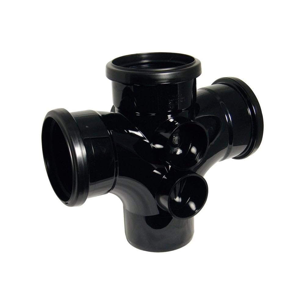 FloPlast 92.5 Degree Double Branch Black Soil