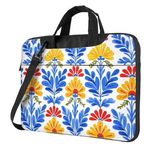 Sacoche ordinateur 15,6 pouces fleurie bleu rouge jaune housse rembourrée PC
