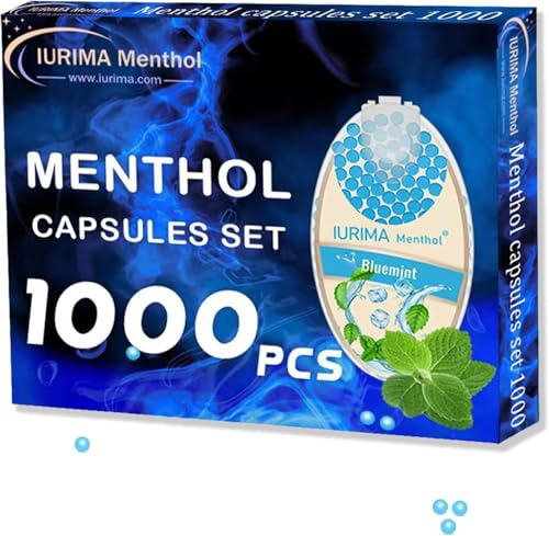 Set di 1000 capsule al mentolo Premium | Nuova formula ultra fresca | Filtro capsula di aroma al mentolo per un sapore indimenticabile | Palline sigarette aromatizzate
