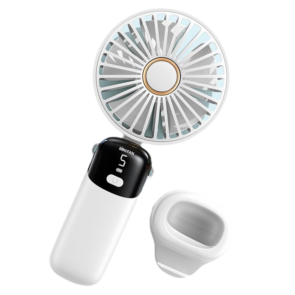 CTRLZS Handheld Mini Fans, Foldable Portable Fans, USB Rechargeable Fans are A Must-Have for Summer,White