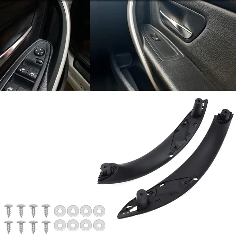 Inner Doors Handle Pull Trim Cover Panel for -BMW 3 Series 2014 2015 2016 2017 2018 F30 318d 316d 320d F31 320i 325d F30 F31 LCI 51417279312 (Rear Left Right)