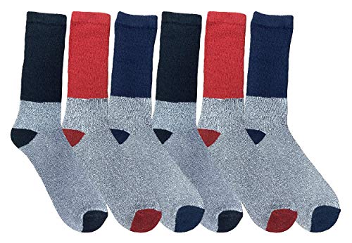 Yacht & Smith Thermal Diabetic Crew Socks For Unisex, Soft Marled, Ringspun Cotton, Seamless Toe, Loose Top, Bulk