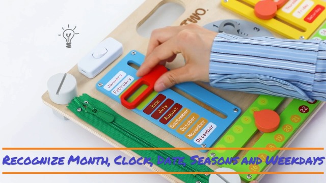 Smartwo Montessori Tavola Activity Double Face In Legno – 20 Attività Sensoriali Per Bambini 3-5 Anni