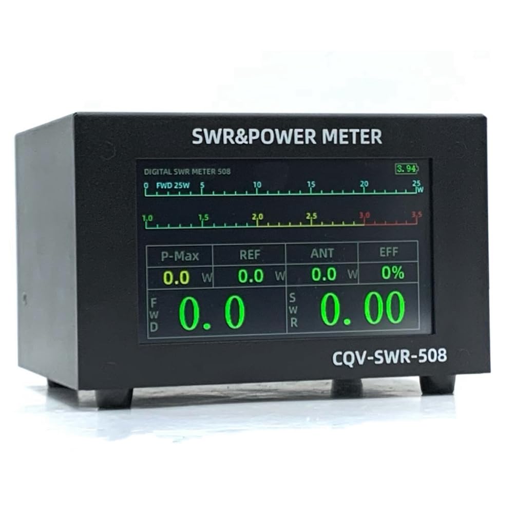 Medidor Digital SWR de 200 W, 1,8-54 Mhz, Medidor de Potencia de Estacionaria con Pantalla IPS una Color de 4,3 Pulgadas para Radioaficionados