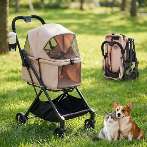 Foldable Pet Stroller for Small to Medium Pets