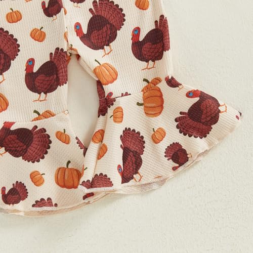 Image of Thanksgiving Baby Girl Outfit Toddler Turkey Romper Overalls Jumpsuit