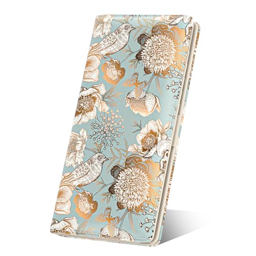 Image of Nipichsha Womens Wallet, RFID Slim Wallets for Women, Thin Ladies Credit Card Holder Purse, Cute Leather Bifold Clutch Billfold with 11 Card Slots & ID Window, Blooming Flowers