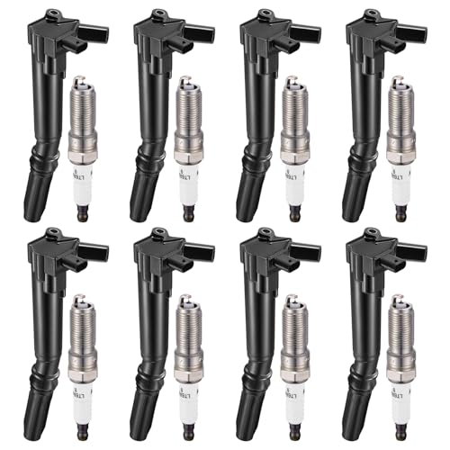 Image of BDFHYK 8 Ignition Coil Pack UF834 and 8 Iridium Spark Plug 6509 Compatible with F250 F350 E350 E450 Super Duty V8 6.2L 2018 2019 2020 Coil for UF865 HL3Z12029B HL3Z12029C HL3E12029BA