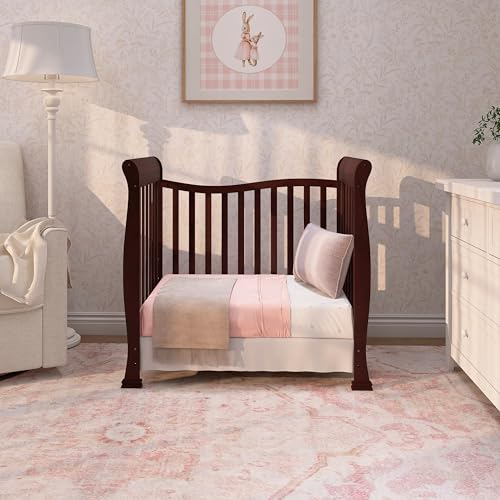 Dream On Me Violet 4-in-1 Convertible Mini Baby Crib in Espresso, Pinewood, 1” Mattress Pad, 3 Mattress Heights, Converts to Mini Day Bed & Twin-Size Bed, GreenGuard Gold & BSA Certified - image 8