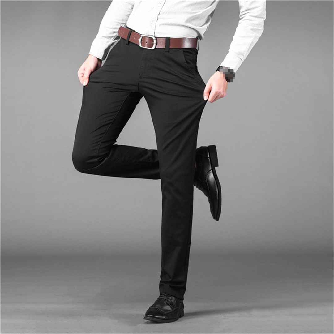 Vogrtcc Pantaloni da Abito da Uomo da Uomo Pantaloni da Ufficio Dritti Taglie Forti