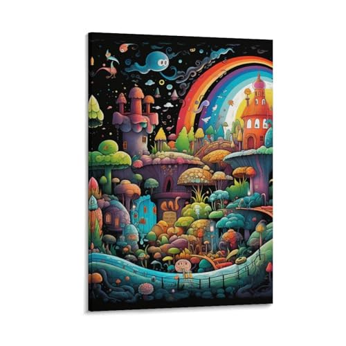 Tableau impression sur toile VSFCRQRQ pays des merveilles 30x45cm pour décoration murale