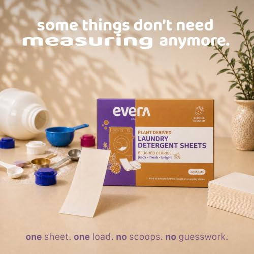 Image of Pack of 30 Laundry Detergent Sheets, Detergent Liquid Alternative for Front & Top Load, Plant Derived Natural Laundry Pods Replacement, Ultra Concentrated, Eco-Friendly, 1 Sheet = 1 Wash