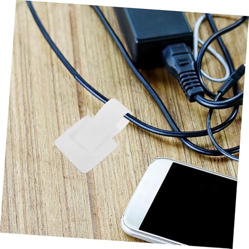 TEHAUX 50 piezas Bridas para cable con adhesivo para organizar cables bajo escritorio, correas de nailon multifuncionales para oficina y hogar miniatura 5