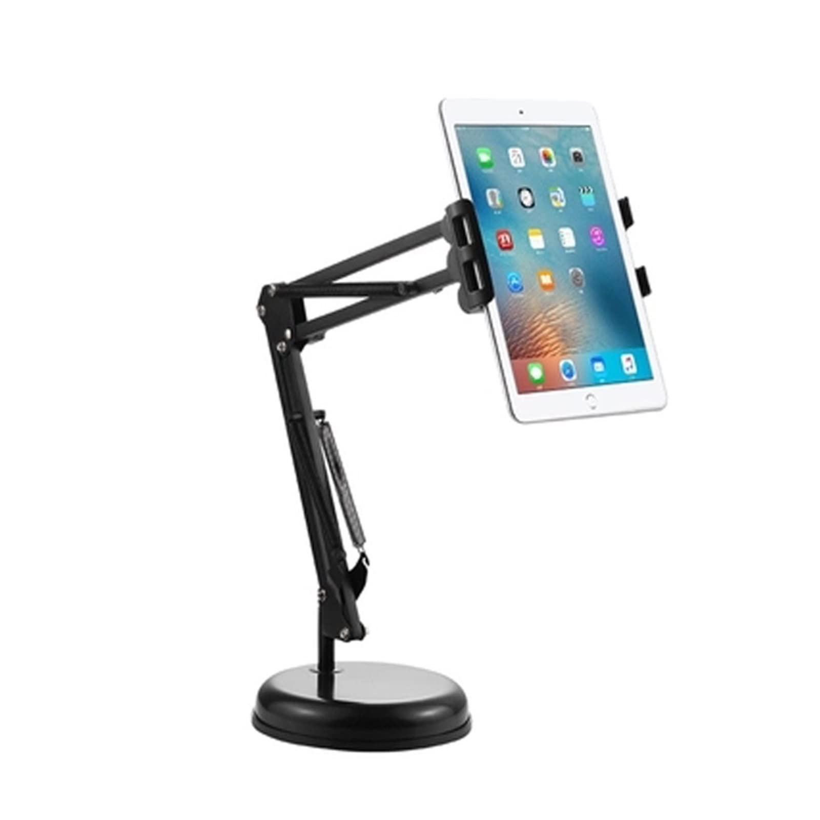 360 con Resorte 3.5"-10.6" Soporte de Escritorio for Tableta Soporte de Abrazadera for teléfono Soporte de Base Redonda Soporte de Abrazadera
