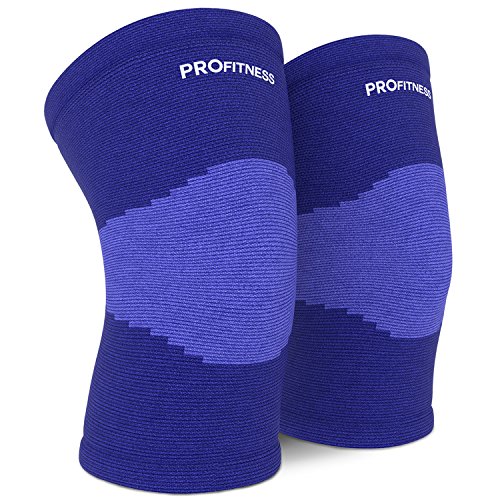ProFitness Bamboo Knee Sleeve for Joint Pain Improved Circulation Compression – Effective Support for Running, Jogging,Workout, Walking, Hiking and Recovery (Medium, Blue)