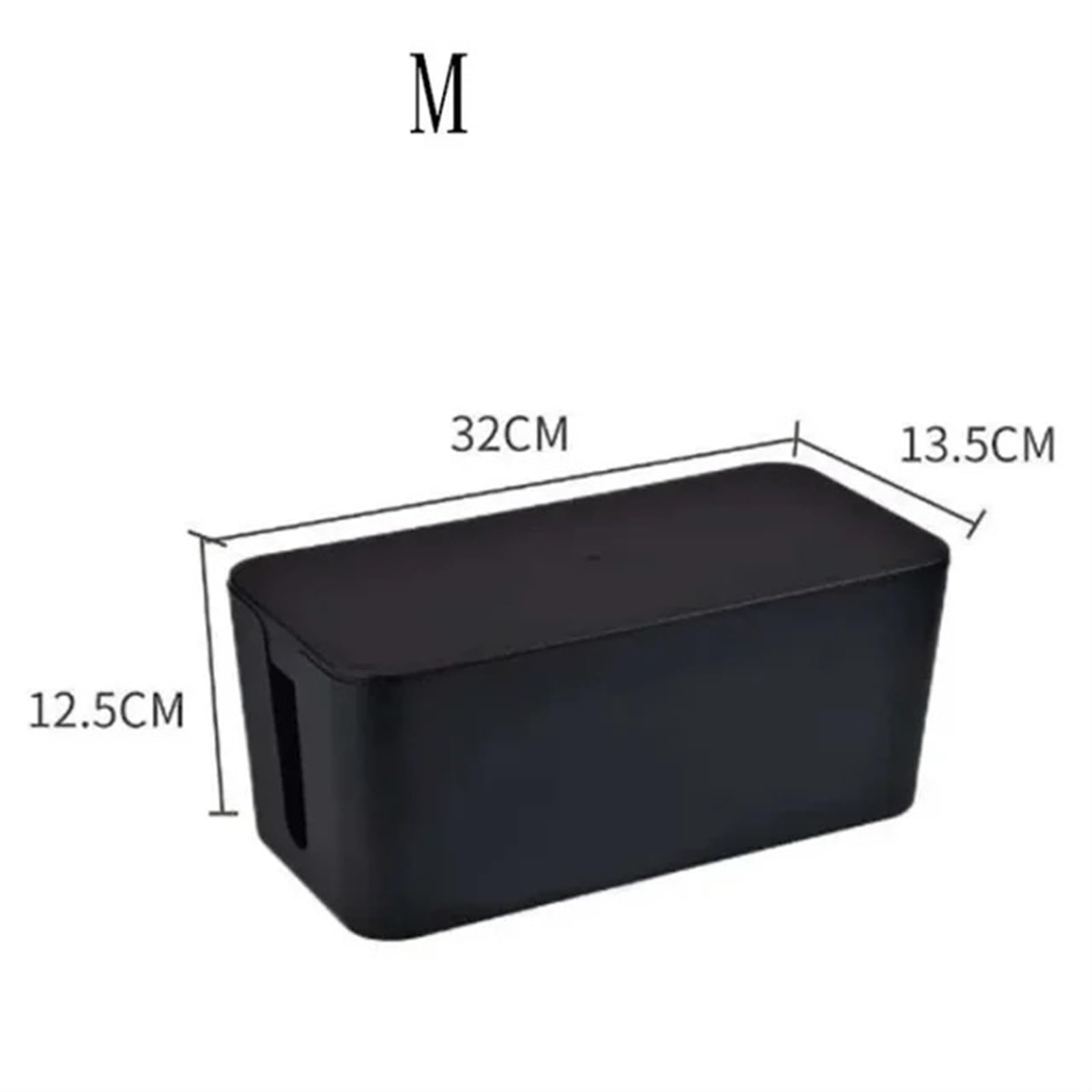 Caja de almacenamiento cables Tablero alimentación Gestión Regleta enchufes Estuche for Cargador polvo Organizador Caja para cables(Black-m)