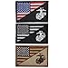 SpaceAuto Bundle 3 Pieces USA American Flag w/ Marine Corps USMC Military Tactical Morale Badge Patch 3" x 1.97"