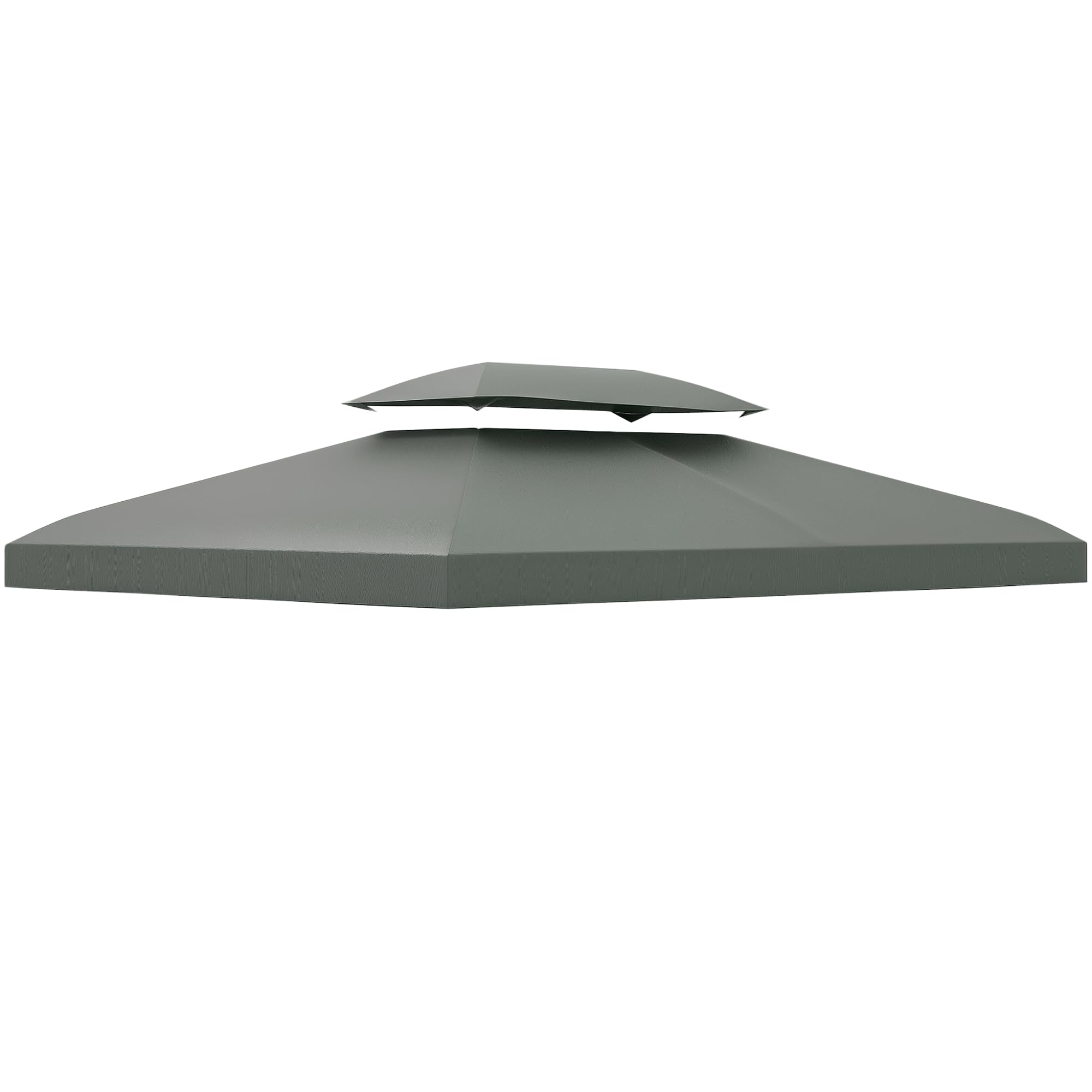Outsunny 3x4m Gazebo Canopy Replacement Cover, 2 Tier Top Roof UV Cover Garden Patio Outdoor Sun Awning Shelters, Dark Grey (TOP COVER ONLY)