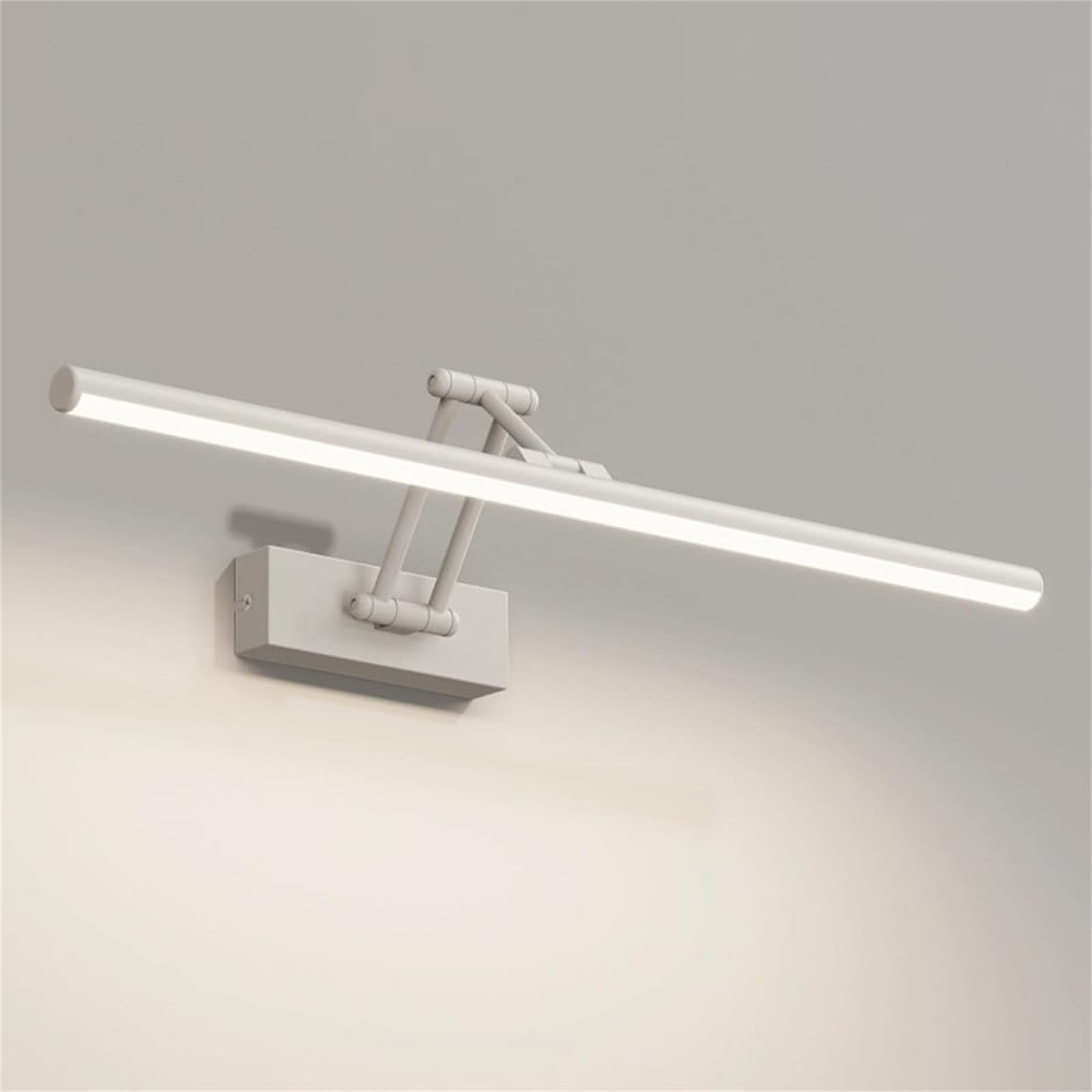 LED Lampada da Parete Bagno Specchio Luce da Parete Regolabile Girevole Applique da Parete Moderno Interno Semplice Alluminio Illuminazione da Parete per Soggiorn Balcone (Bianco Luce Neutra,40cm)