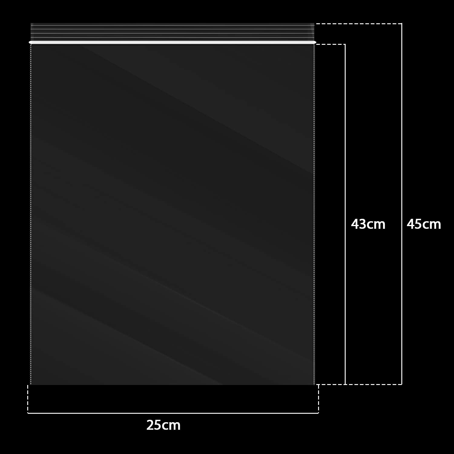 Packra 100 Sachet Transparent Zip 35x45cm, Pochon Plastique Refermable Épaississant et Durable, Rangement Pour la Cuisine, Emballage de Bijoux