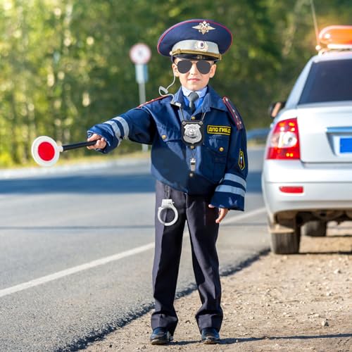 Erdogly 6Pcs Police Pretend Play Toys Set, Kids Cop Costume Police Officer Costume For Boys Girls With Fbi Badge thumb #4