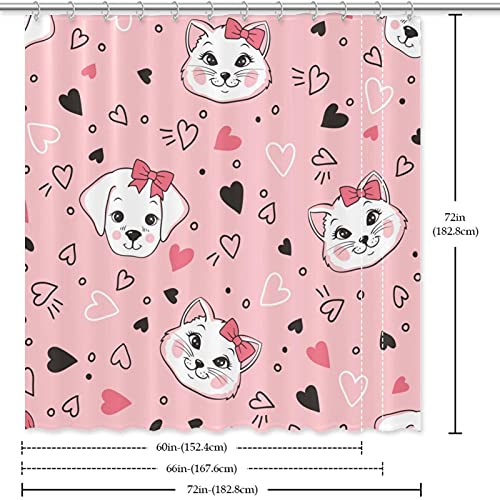 Rideau de douche imperméable chat et chien lavable 183x183 cm avec 12 crochets - 7