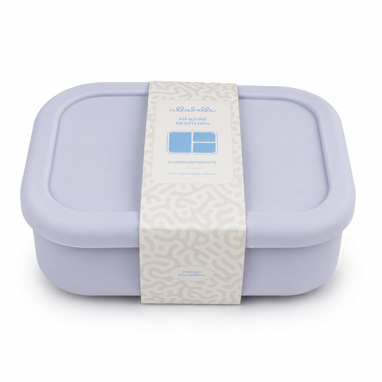Ullabelle Kids Bento Box – 3 Compartments, Leakproof Lunch Box, BPA-Free Snack Container, Divided Lunch Box for Toddlers &amp; Kids, Dishwasher Safe, Easy to Clean (Periwinkle)