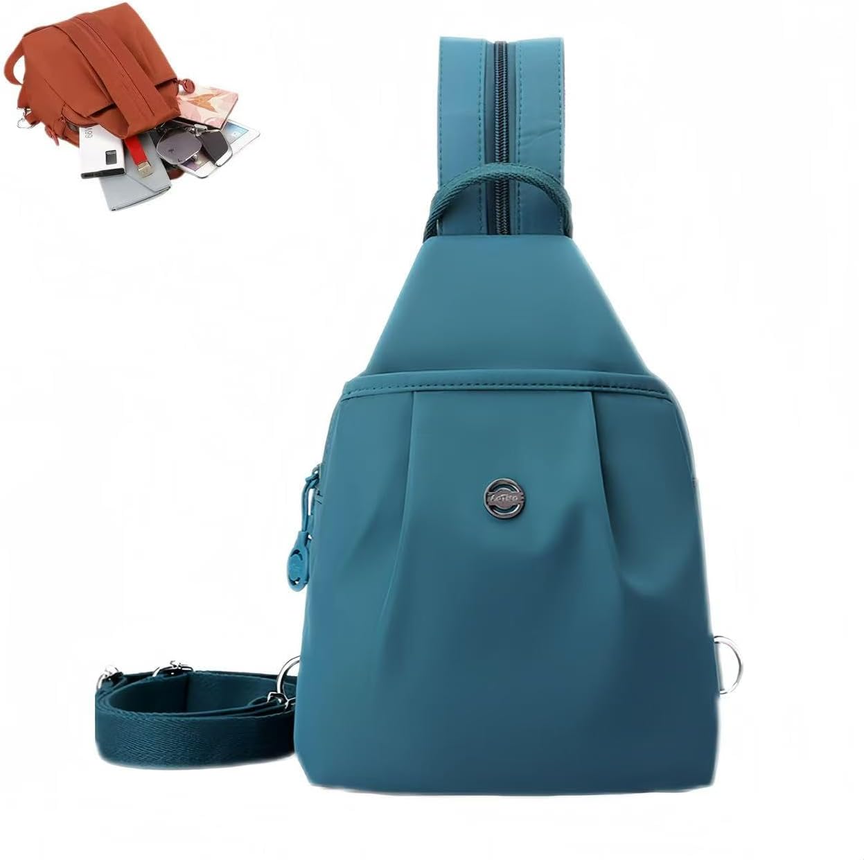 3 in 1 Convertible Backpack Purse, Waterproof Anti-Theft Travel Tote Bag, Lightweight Small Sling Shoulder Bag for Women, 2-Way Commuter Work Bag (Lake blue)