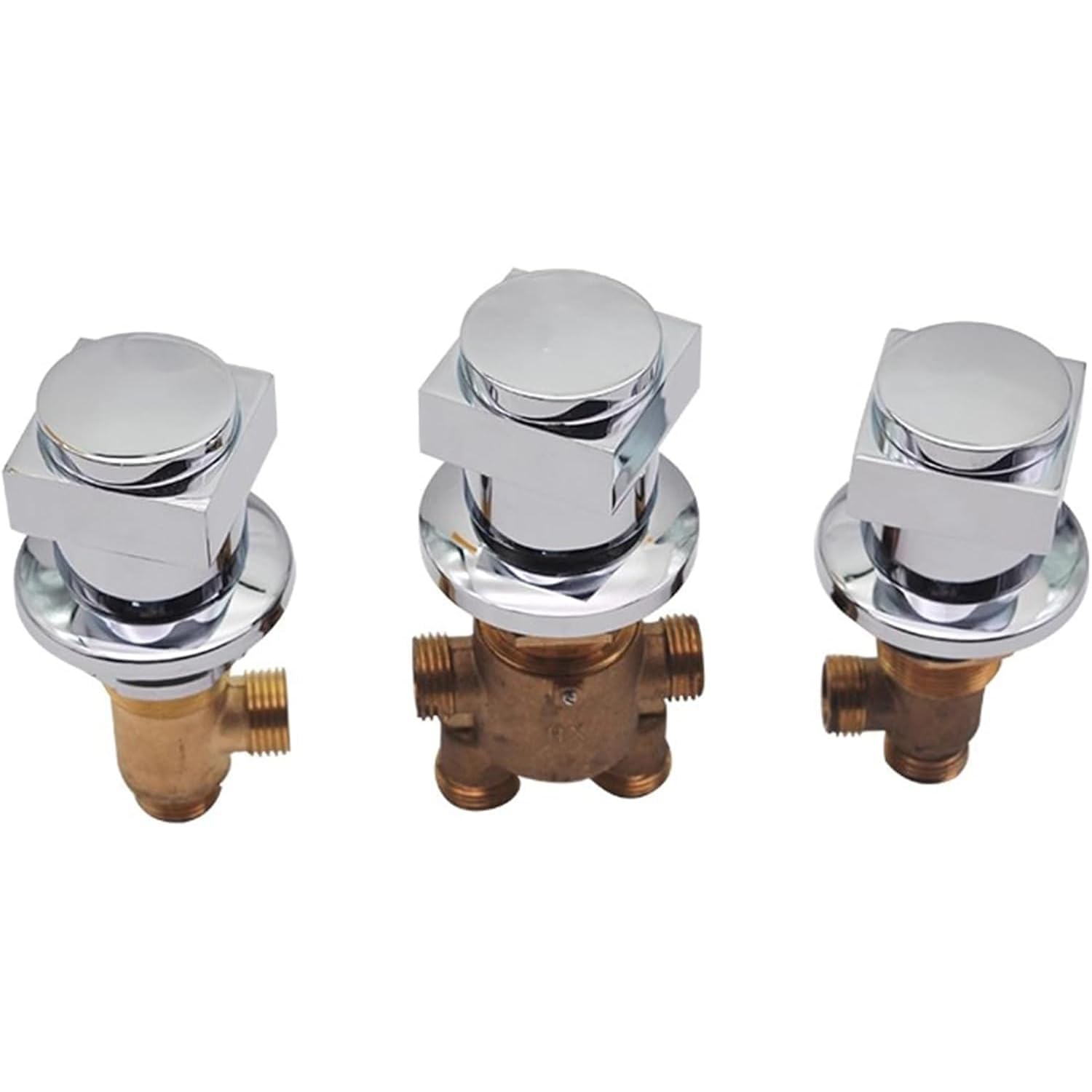 Válvula desviadora de ducha de latón, grifo de manguera fría y caliente de 4 vías, cartucho de cerámica G1/2 pulgadas para reemplazo de fontanería de bañera, ducha