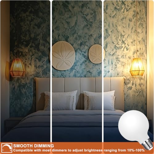 Image of Vinaco Glass G25 led Globe Light Bulbs Dimmable 6W 120V 2700K for Bathroom