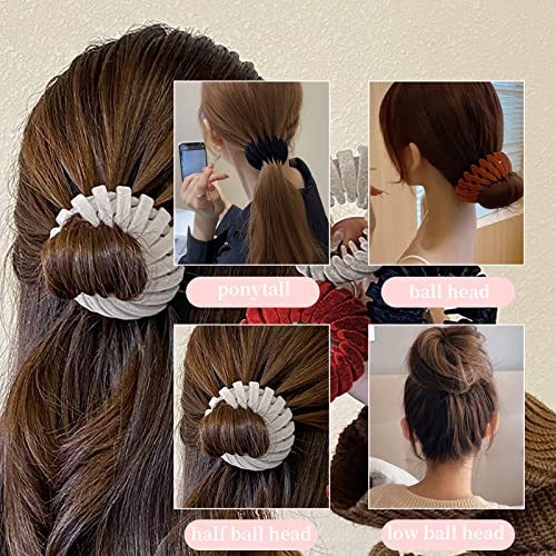 Birds Nest Hair Clip- 5Pcs Velvet Expandable Ponytail Holder Hair Claw Clamps, Bun Maker Clip Tool - Image 3