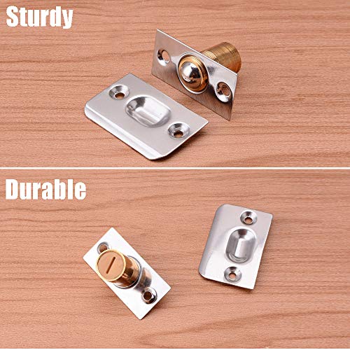 WOOCH Closet Door Ball Catch, Stainless Steel Adjustable Door Ball Catch Hardware for Door, Cabinet, Closet, Kitchen (Brushed Satin Finish 4 Pack) - Thumbnail 3