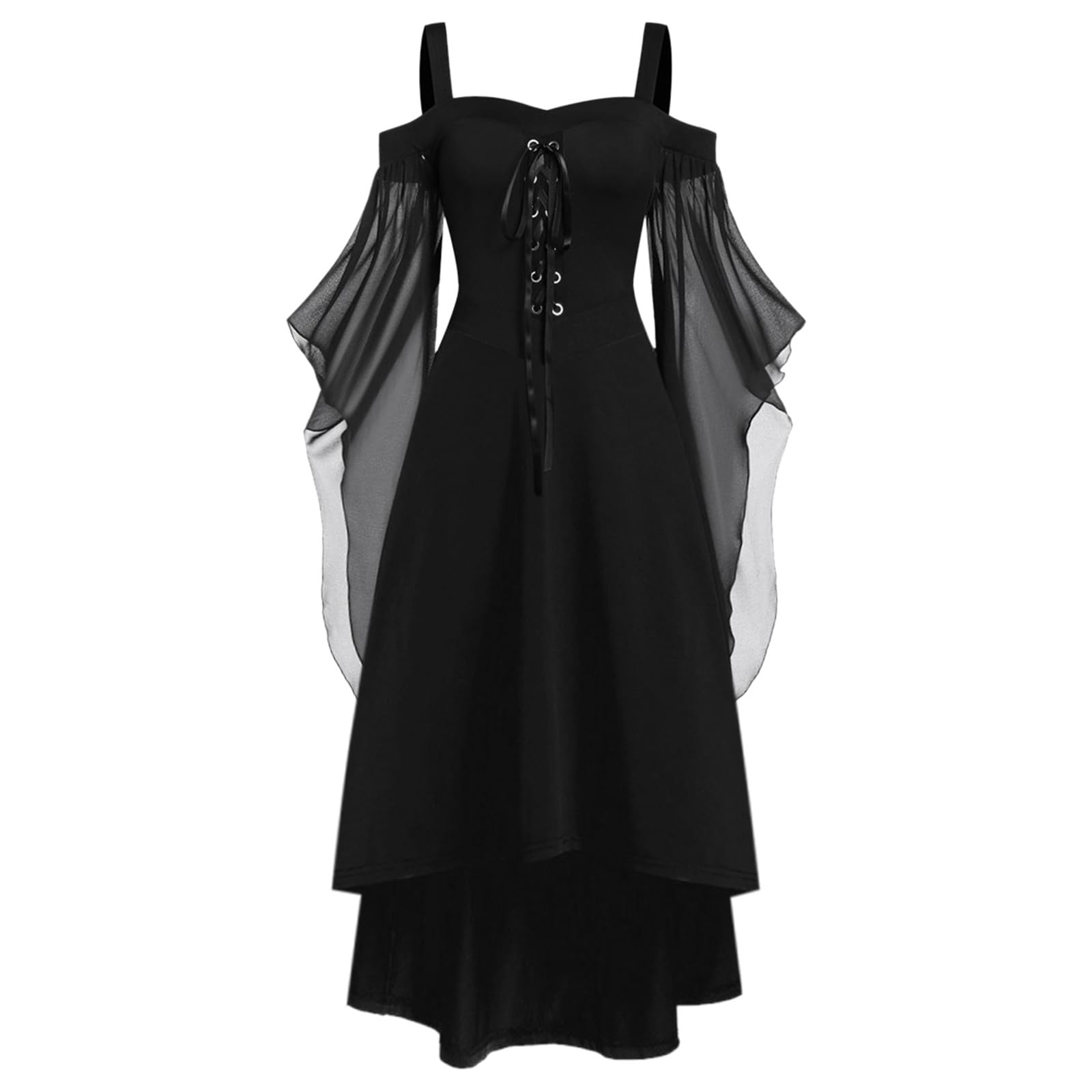Halloween Costumes for Women Victorian Witch Gothic Lace Dresses Plus Size Medieval Costume Ladies Evening Party Prom Cocktail Swing Glad Rags Vintage Elegant A-Line Dress Maid Steampunk Clothes
