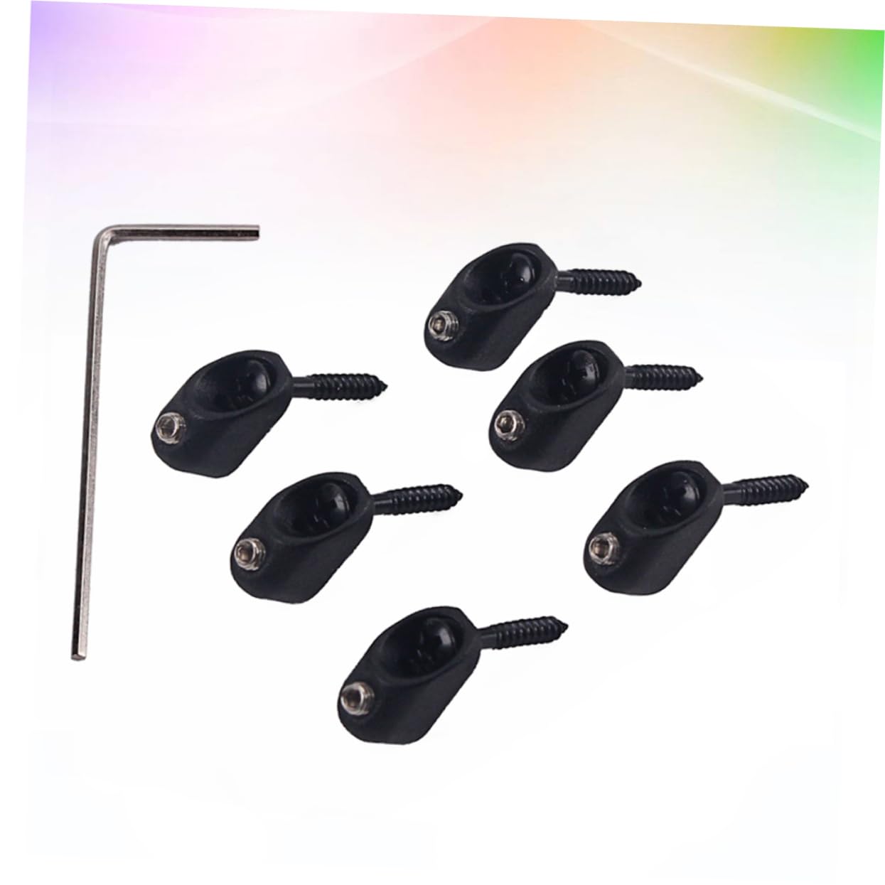 HEMOTON 6pcs Ga1119 Metal Locking Nut Set for Headless Bass Guitar Electric String Locking Nut with 1 Wrench 6 Screws