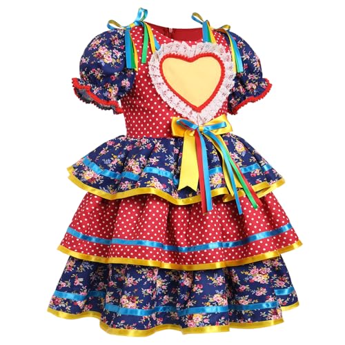 Vestido para niña pequeña estilo Festa Junina con lazo rojo miniatura 2