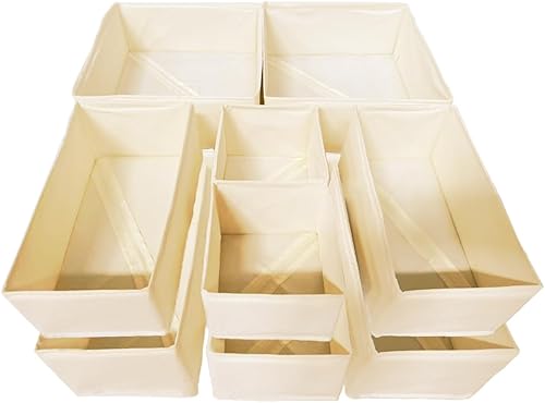 Miniatura 9 de Organizador de cajones, 12 cubos organizadores de aparador, organizador plegable de armario y divisores de almacenamiento de cajones para ropa, ropa