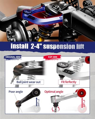 Image of KSP Front Upper Control Arm For Toyota 4Runner 2003-2023, 2-4 inch Adjustable Front Aluminum Control Arm for 2006-2016 FJ Cruiser 2003-2022 Land Cruiser Lexus GX, One-piece Aftermarket Forged UCA