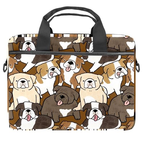 Sac à bandoulière ordinateur portable 13" anti-choc imprimé bouledogue