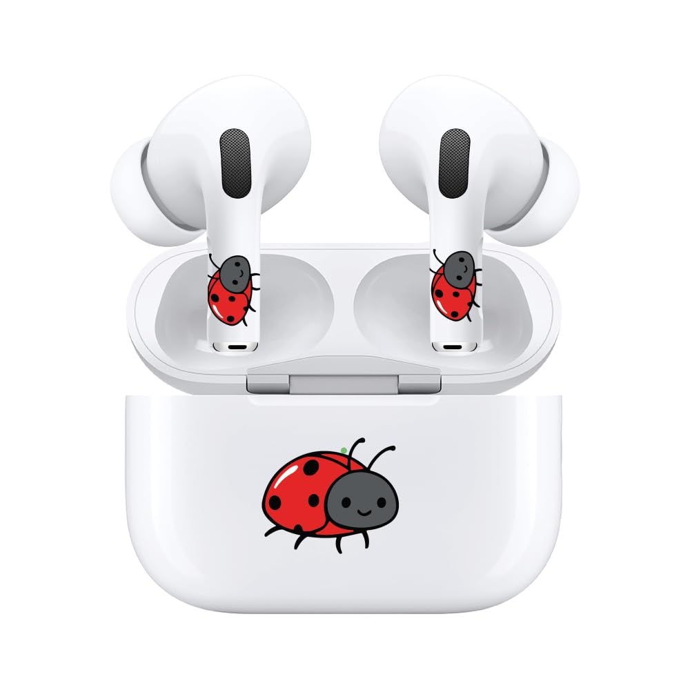 AirSkins Lady Bug Tattoo Wrap for AirPods Pro - Cute Lady Bug Sticker Compatible with AirPod Pro Headphones & Case, Cute Stickers for Earbuds