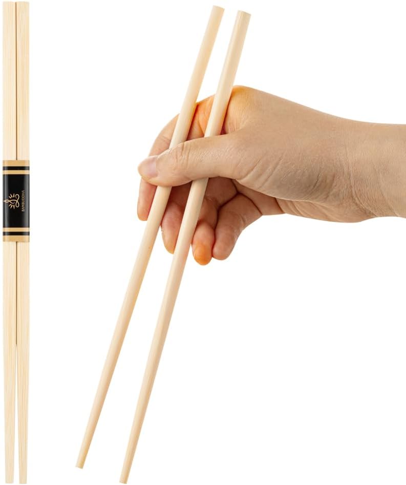 Restaurantware-Bambuddha 9.5 Inch To Go Chopsticks, 100 Durable Bamboo Chopsticks - With Paper Band, Bamboo Premium Chopstick, For All Kinds Of Foods, Ideal For Cafes And Restaurants