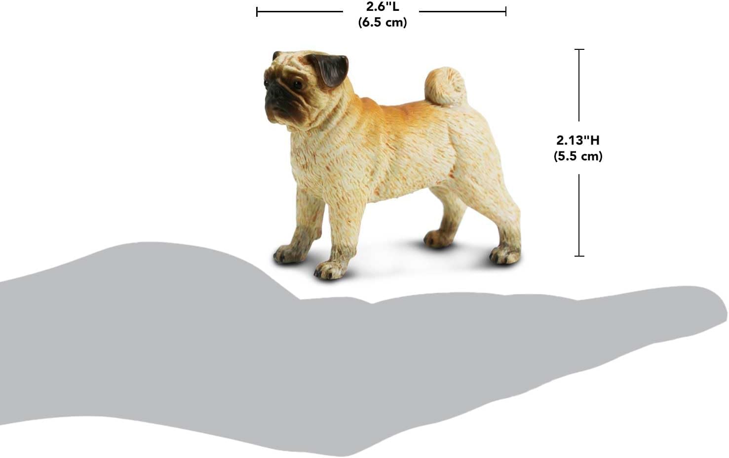 Safari Ltd. Pug Figurine - Realistic 2.75" Dog Figure - Educational Toy for Boys, Girls, and Kids Ages 3+