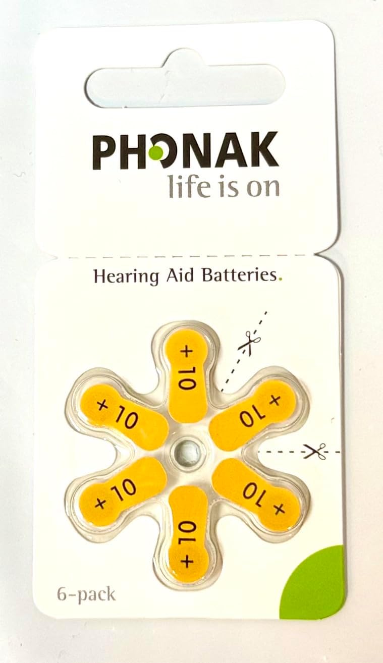 Phonak Mercury Free Size 10 Zinc Air Hearing Aid Batteries (60 Batteries)