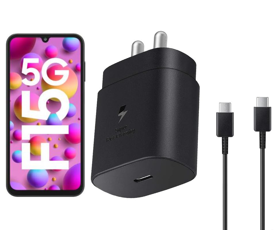 Image of LGOC Original 25Watt USB Type C Charger Compatible For Samsung M01 / M11 / M21 / M31 / M31 Prime / M12 / M32 / M42 / M52 / M33 / M54 / M31S / M32 5G / M22 5G / M62 / M51 / M13 / M23 / M33 / M54-Black