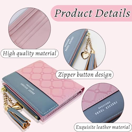 Women's Wallets, PU Leather Credit Card Holder Portable Slim Wallet for Women, Large Capacity Credit Card Wallet with Pendant for ID Cards, Credit Cards, Cashes, Coin (gray)2