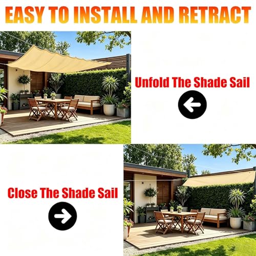 Toldo retráctil de 60x315 cm con protección UV al 95% para terrazas 5