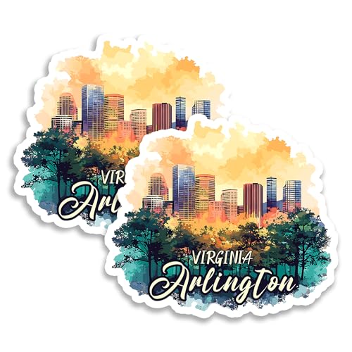 Arlington Virginia Magnet 4 Inch 2-Pack National Cemetery – Strong Vinyl Decorative Travel Magnets for Fridge Locker Kitchen Office – Cute Fun Aesthetic Cool Durable & Long-Lasting Souvenir ID44999