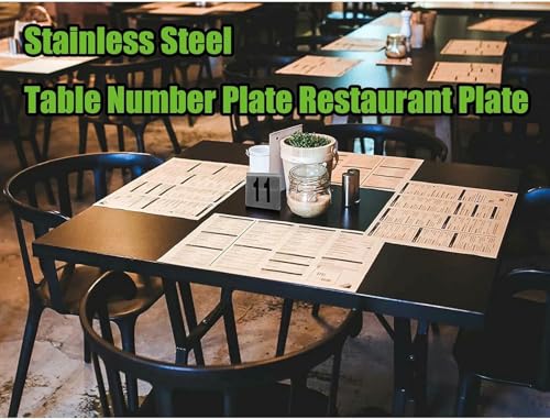 Numéros de table en acier inoxydable pour signalisation restaurant et repas