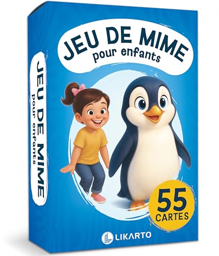 LIKARTO Jeu de mime pour Enfants – Jeu Amusant dès 4, 5, 6, 7, 8, 9 Ans – Activité familiale et devinettes – Idée Cadeau pour Filles et garçons – Activité intérieure & extérieure