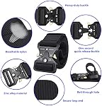 Ginwee 3-Pack Tactical Belt,Military Style Belt, Riggers Belts for Men, Heavy-Duty Quick-Release Metal Buckle with extra Molle Key Ring Holder Gears