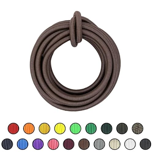 Sgt Knots Marine Grade Shock Cord - 100% Stretch, Dacron Polyester Bungee For Diy Projects, Tie Downs, Elastic Cord, Commercial Uses | 1/4 Inch X 50 Feet, Brown #TOP2